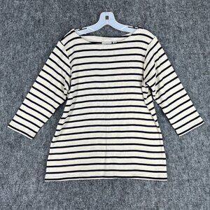 LL Bean Womens Large 3/4 Sleeve Striped tee